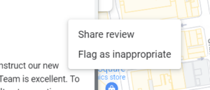 How to flag a review to be deleted using Google Maps: Step 4