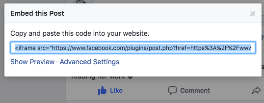 Select Facebook Review Embed Code