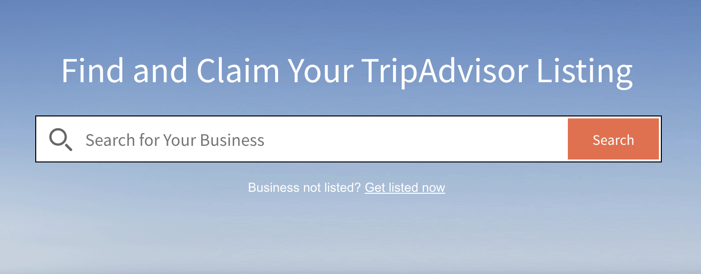 Search TripAdvisor for your business so you can add it