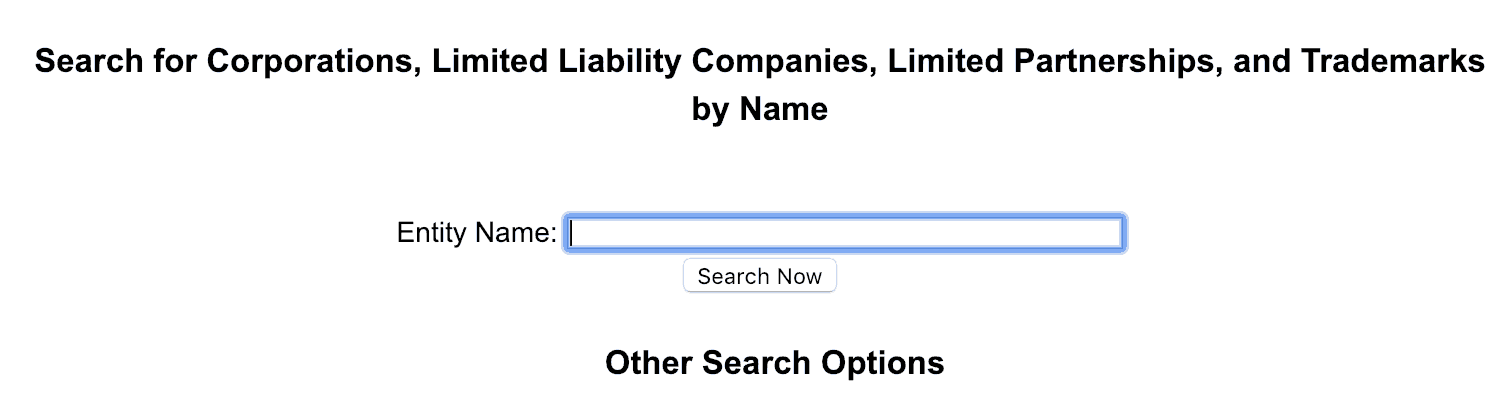 find your business name on corporations and LLC search engines